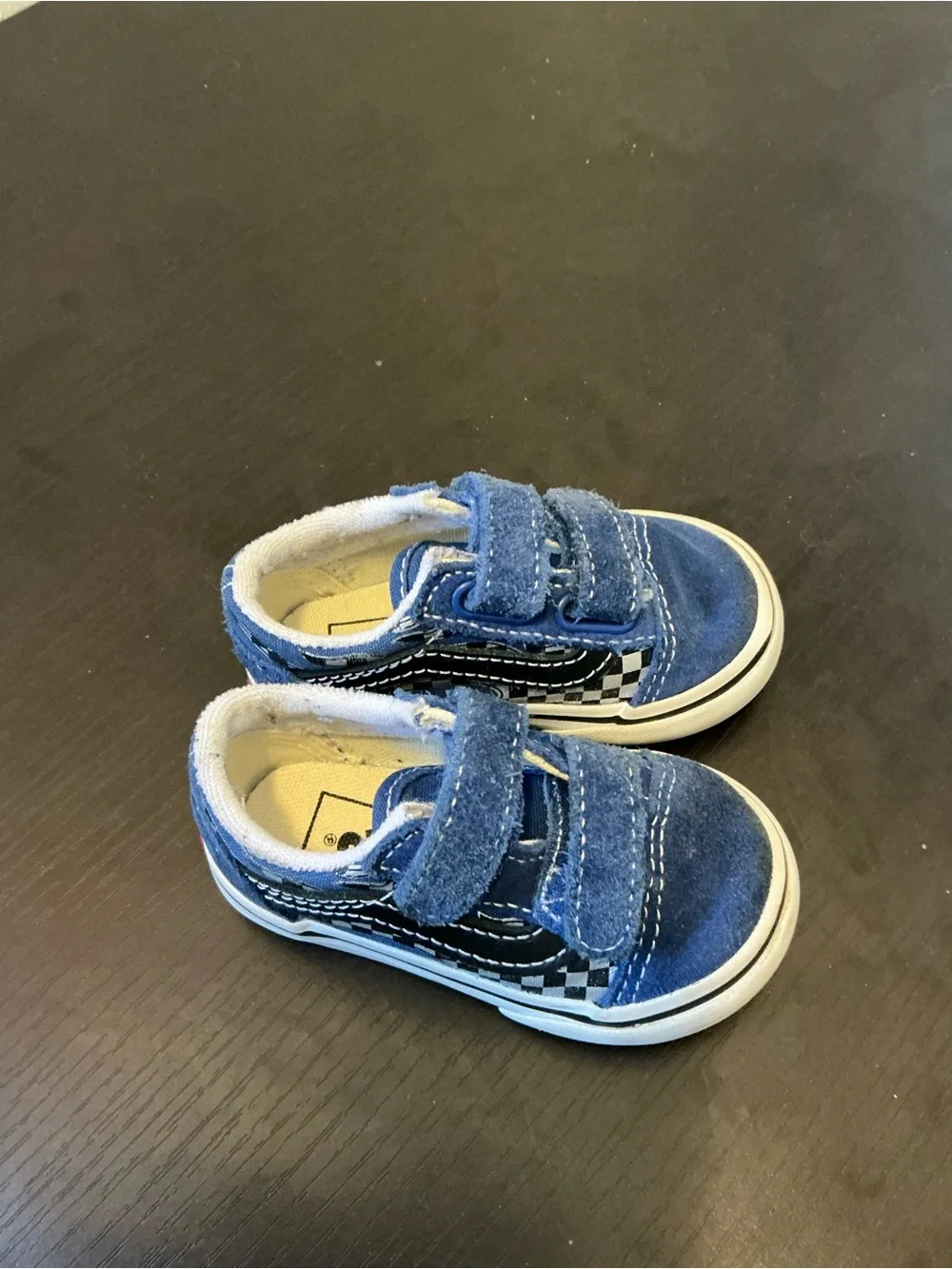 Vans Blue and Black Kids Velcro Sneakers